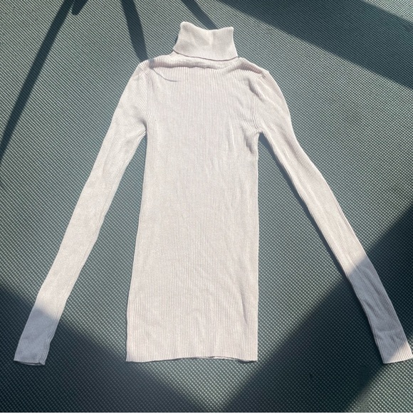 Express Blush Pink Turtleneck Ribbed Sweater - Picture 5 of 5